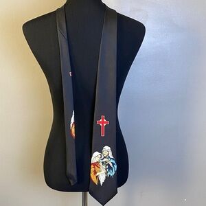 Renaissance Hand Made Religious Themed Black Tie Nativity Jesus Mary & Joseph